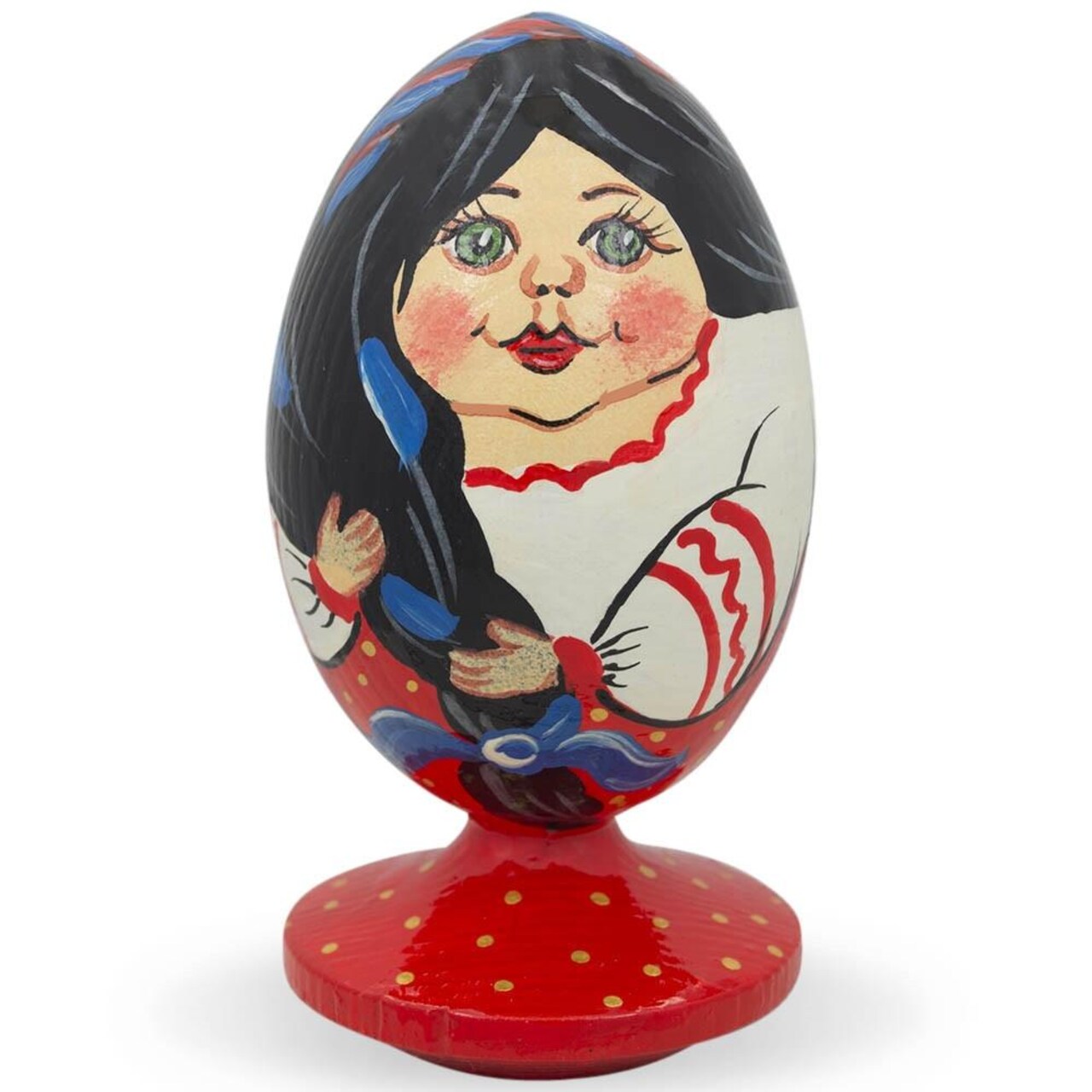 Ukrainian Doll in Embroidered Blouse Vyshyvanka Wooden Figurine